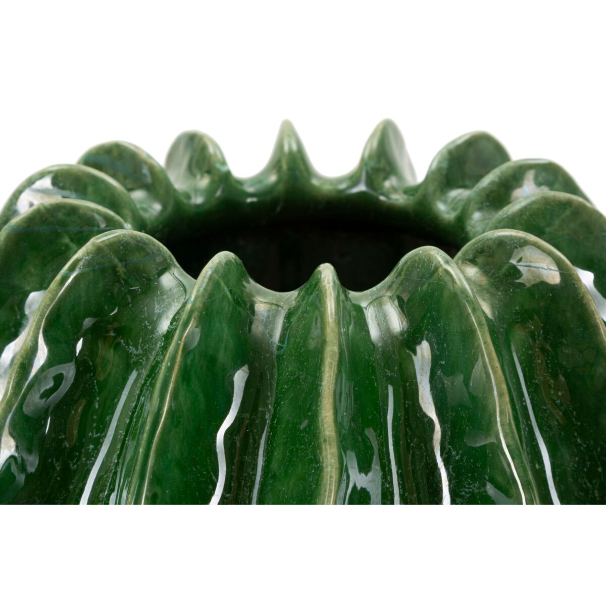 Osłonka dekoracyjna Cactus Ball, kolor zielony, ceramika, 28 x 28 x 31 cm, motyw: kaktus, styl nowoczesny, na doniczkę do salonu, Mauro Ferretti