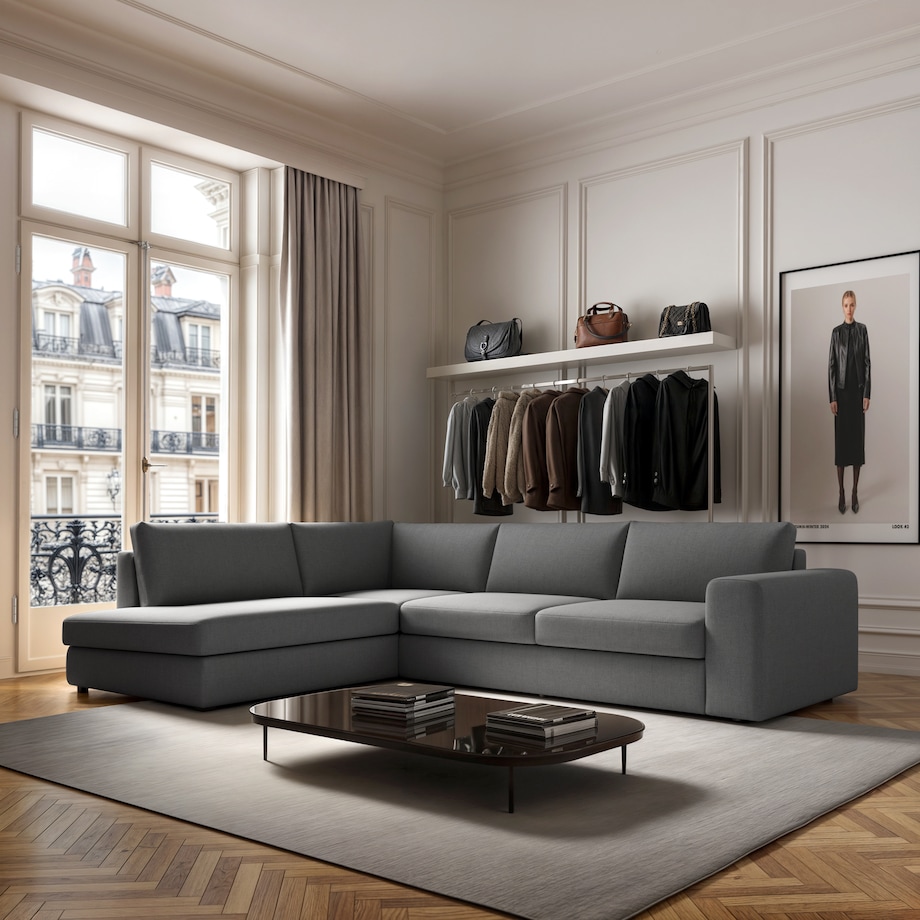 Sofa narożna lewa Baga szara