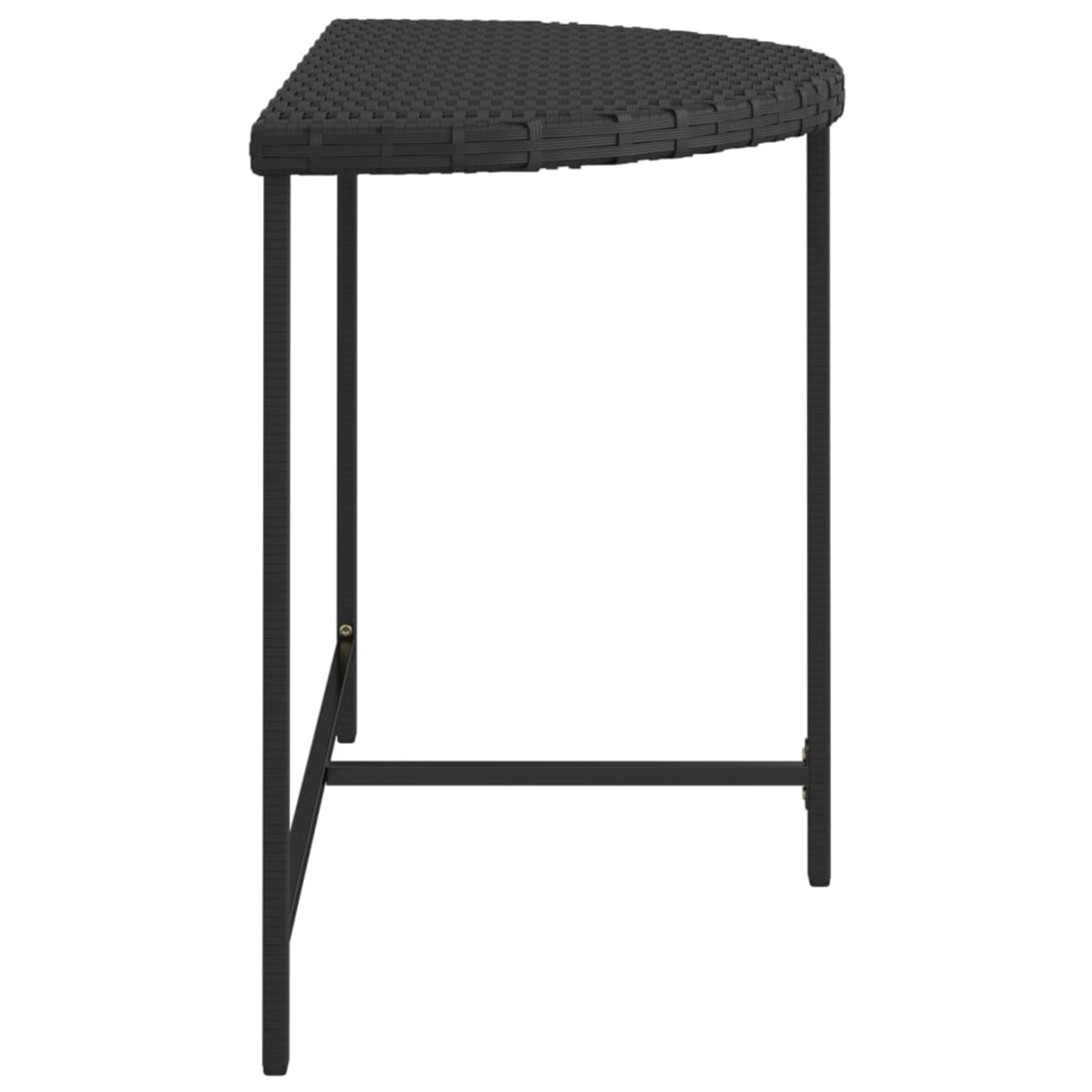 vidaXL Stolik ogrodowy, czarny, 100x50x75 cm, rattan PE