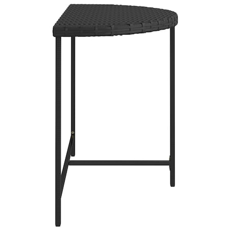 vidaXL Stolik ogrodowy, czarny, 100x50x75 cm, rattan PE