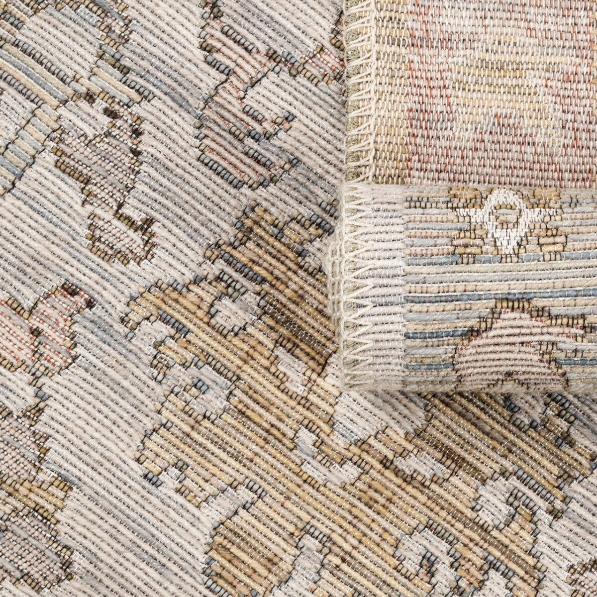 Dywan Wełniany Sahara 200x285 cm Ornament Vintage Beżowy