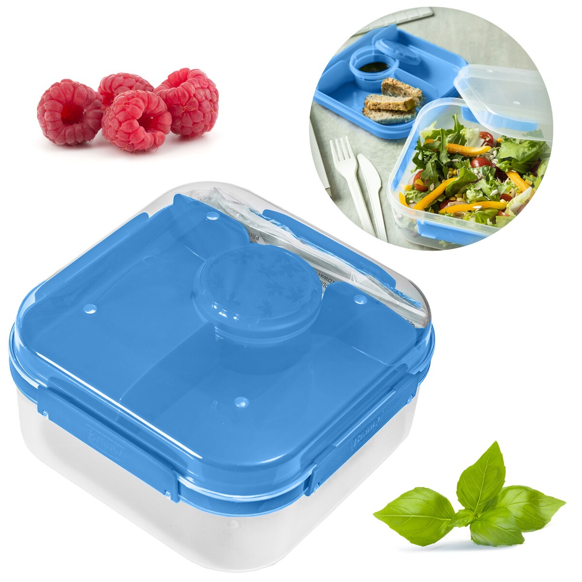 Pojemnik Śniadaniowy Plastikowy Śniadaniówka Lunch Box 1.6 L Niebieski