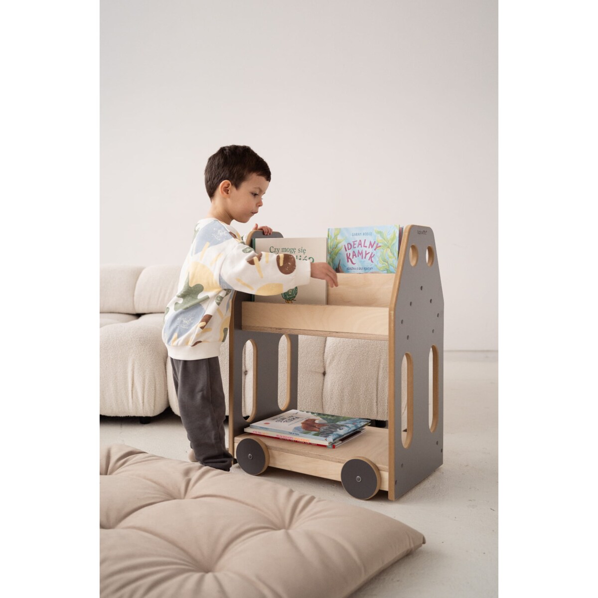 AUTKO - biblioteczka/regał montessori - szary