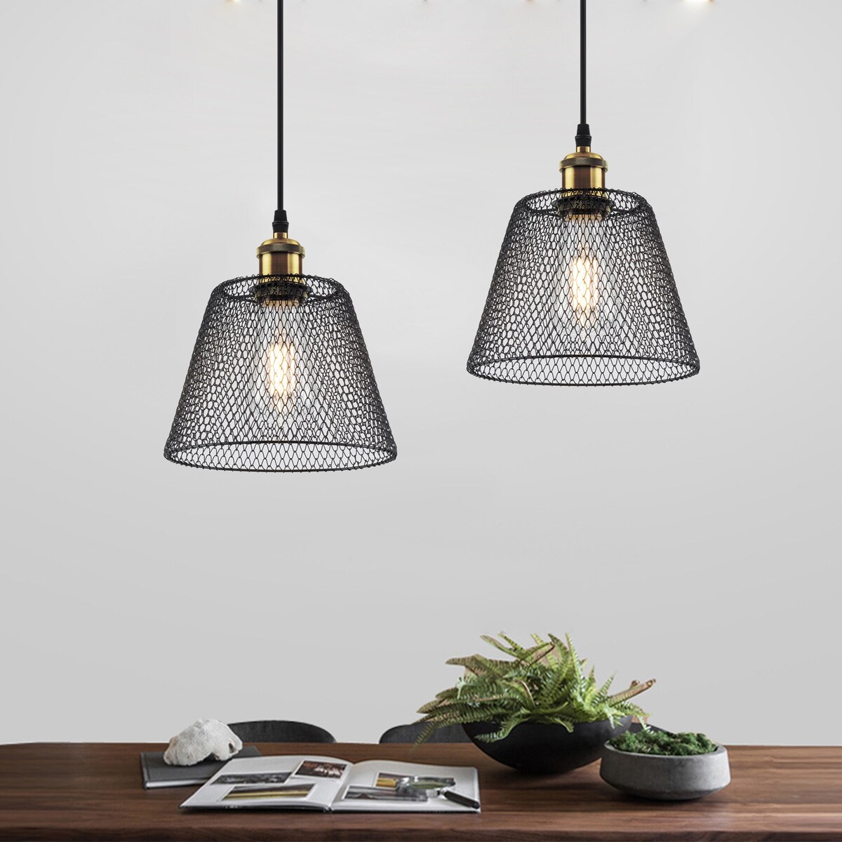 Lampa Sufitowa Wisząca Metalowa Balck Siatka