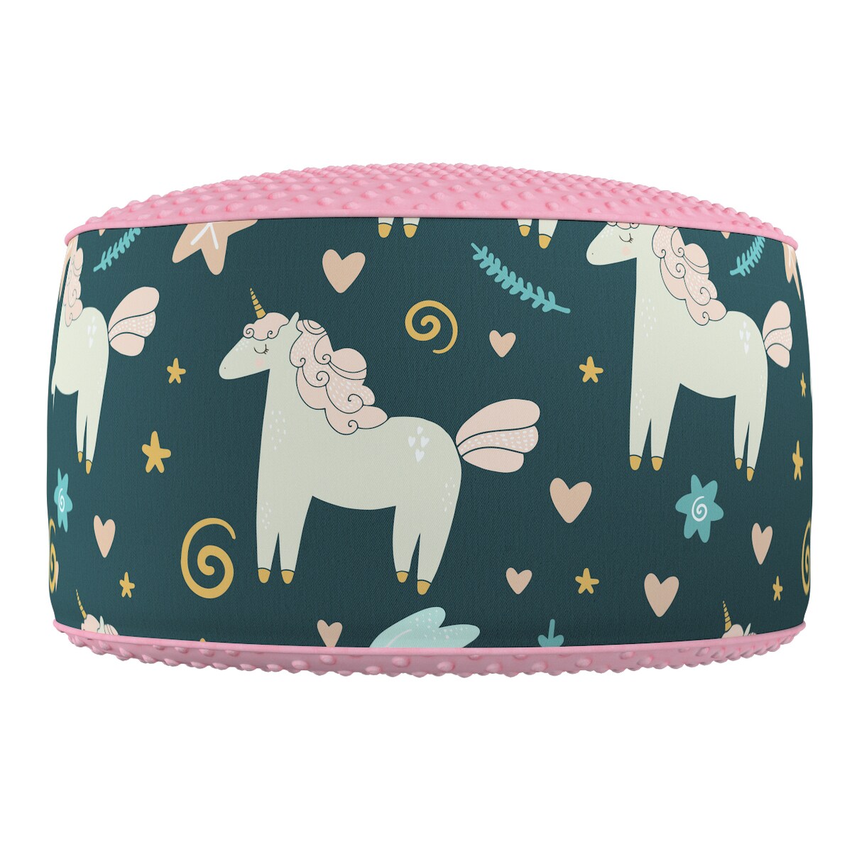 Puf dwukolorowy Coli z Minky, niebieski, 50x25 cm, Magic Collection