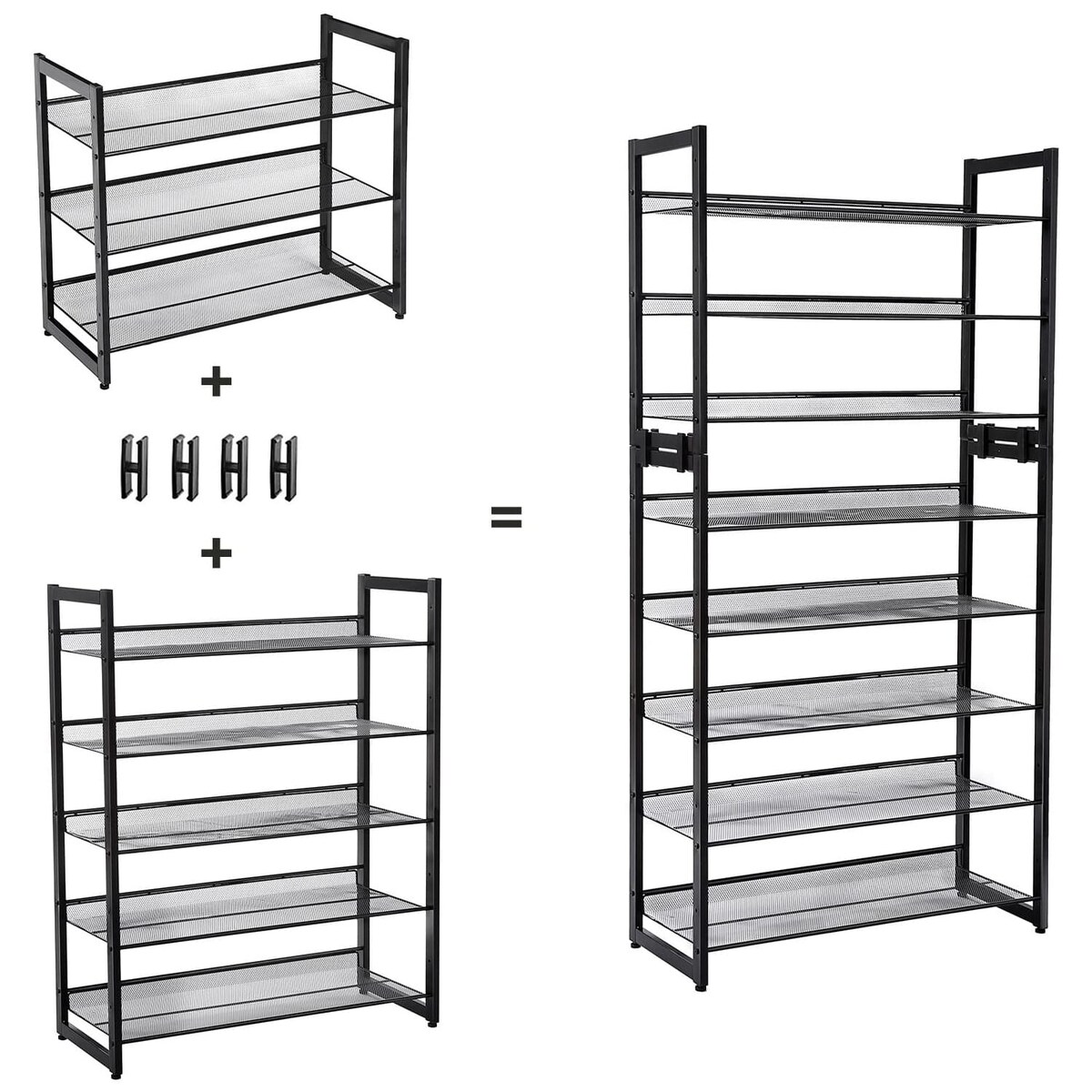 Regał Na Buty 74X30,7X104 Cm Czarny
