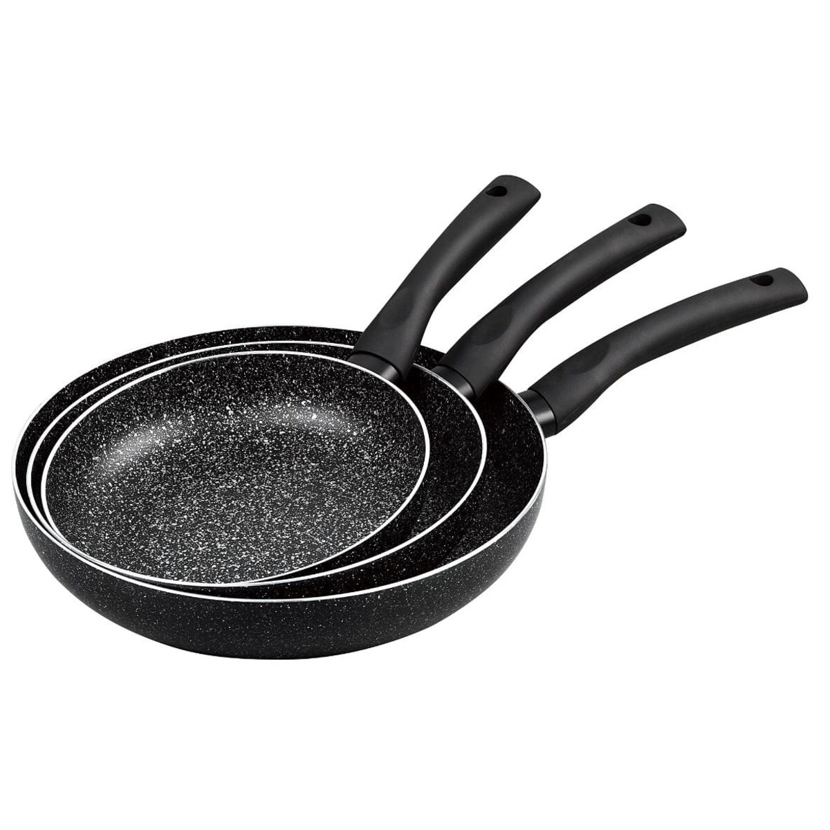 Zestaw 3 patelni z powłoką marmurową indukcja gaz KINGHOFF