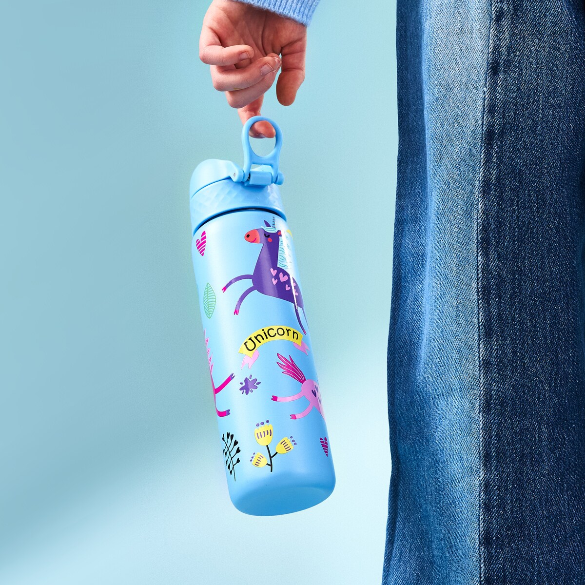 Butelka ION8 Single Wall I8SS600PBUNIC Unicorns (Alaskan Blue)