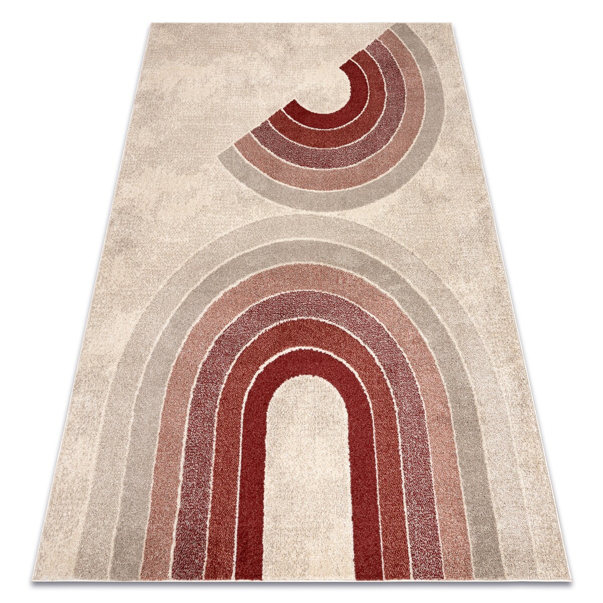 Dywan FUSION 0807 krem / bordo - 180x270 cm