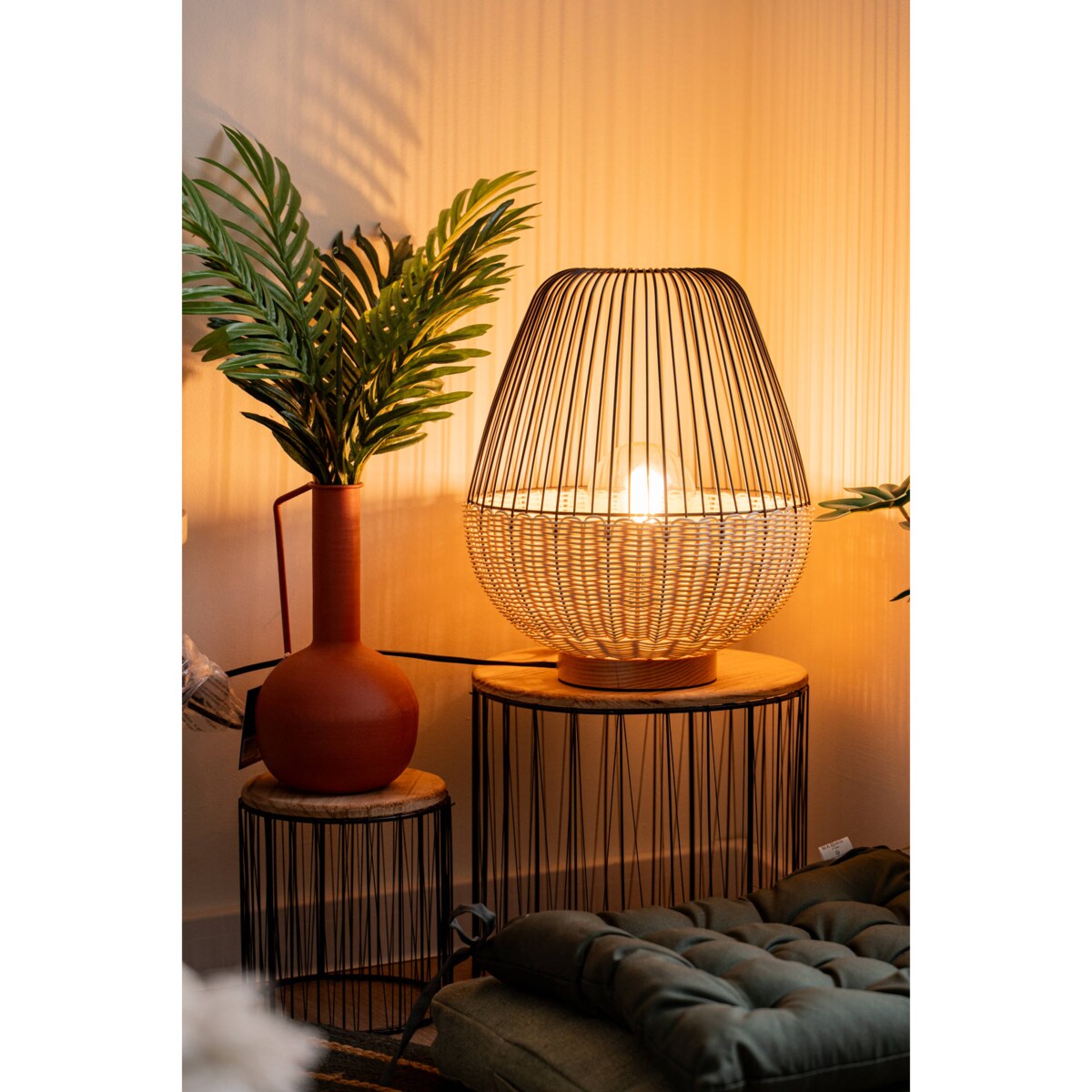 Stojaki na kwiaty doniczkowe i dekoracje - zestaw 3 sztuk, okrągłe, drewniany blat