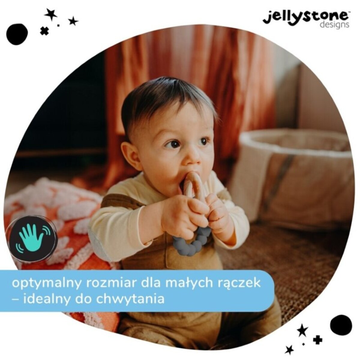 Księżycowy gryzak, szary, Jellystone Design