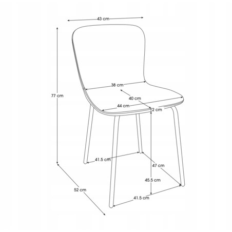 ZESTAW 4 SZTUK Krzesła VALTI Biało-Czarne Tapicerowane Nowoczesne TEDDY