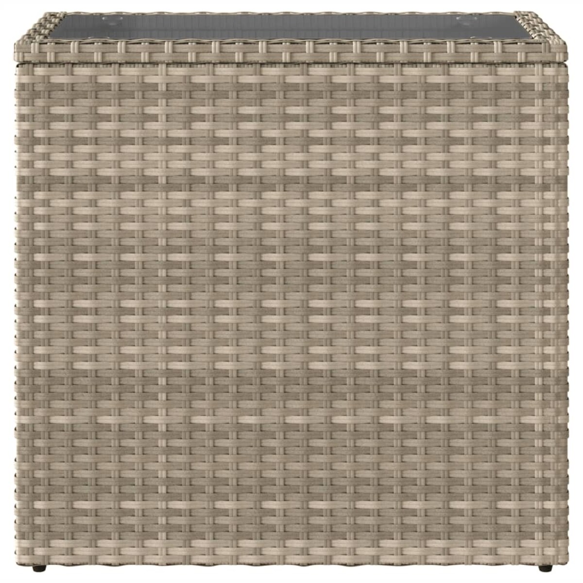 vidaXL Stolik ogrodowy ze szklanym blatem, jasnoszary, 58x27,5x55 cm