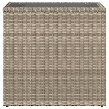 vidaXL Stolik ogrodowy ze szklanym blatem, jasnoszary, 58x27,5x55 cm