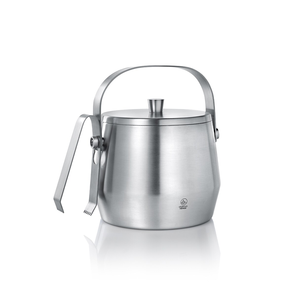 Wiaderko do lodu 1L ze szczypcami - stal matowa / Leopold Vienna