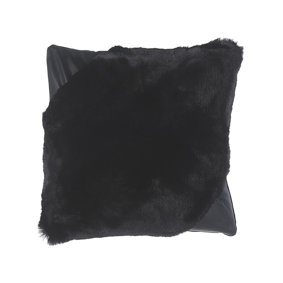 2 poduszki dekoracyjne włochacze 42 x 42 cm czarne EHNAR