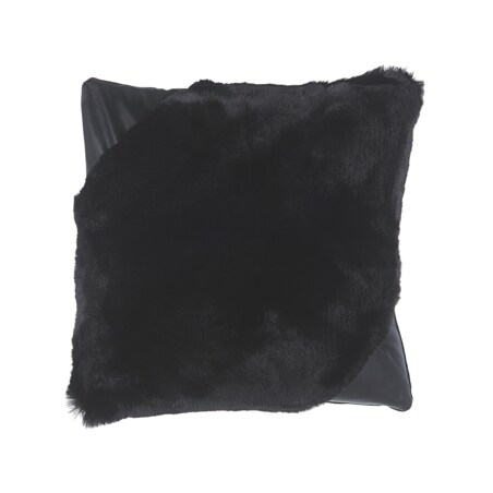 2 poduszki dekoracyjne włochacze 42 x 42 cm czarne EHNAR
