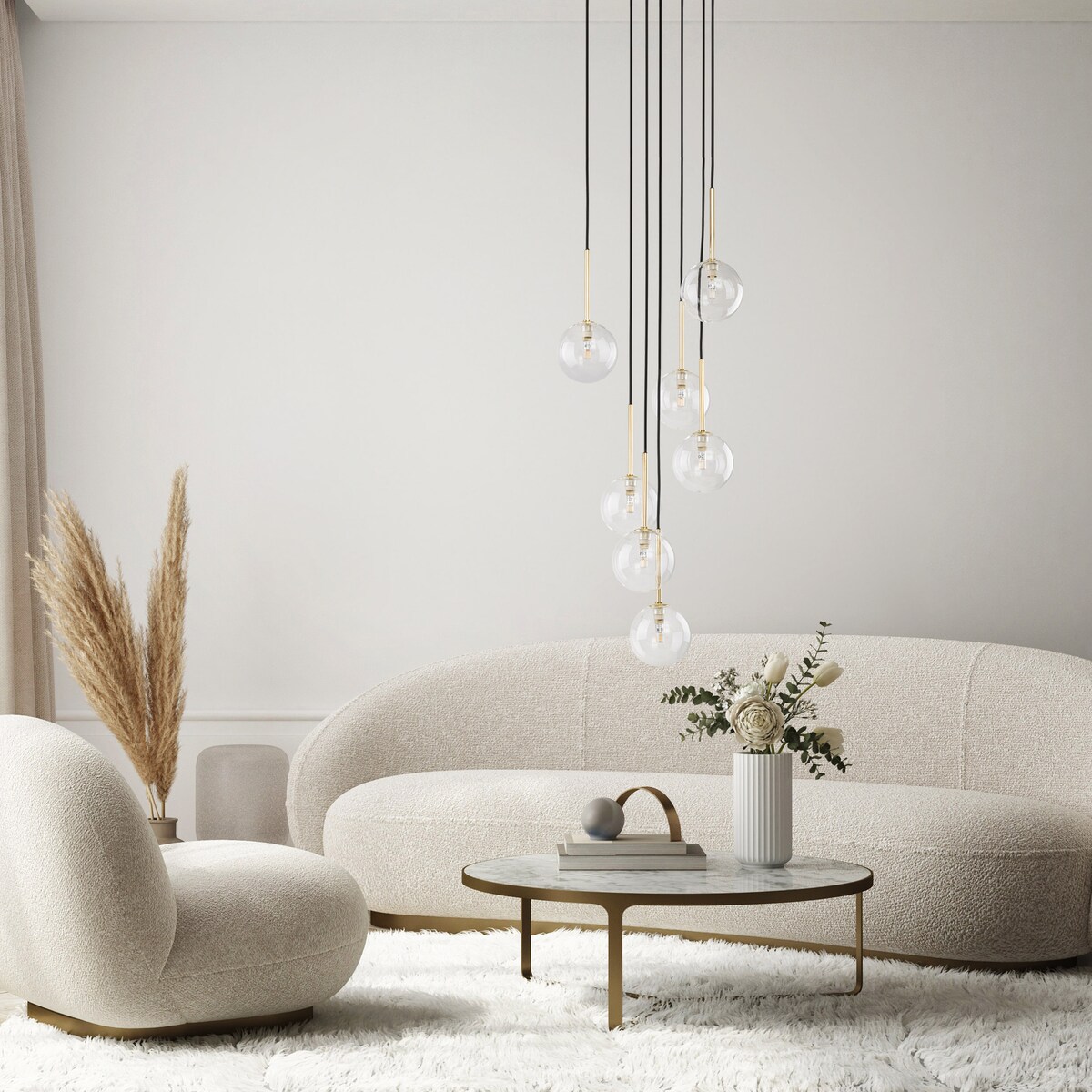 Lampa wisząca TK Lighting NILOS BLACK/GOLD 5362 7xG9 czarno-złota do salonu i jadalni