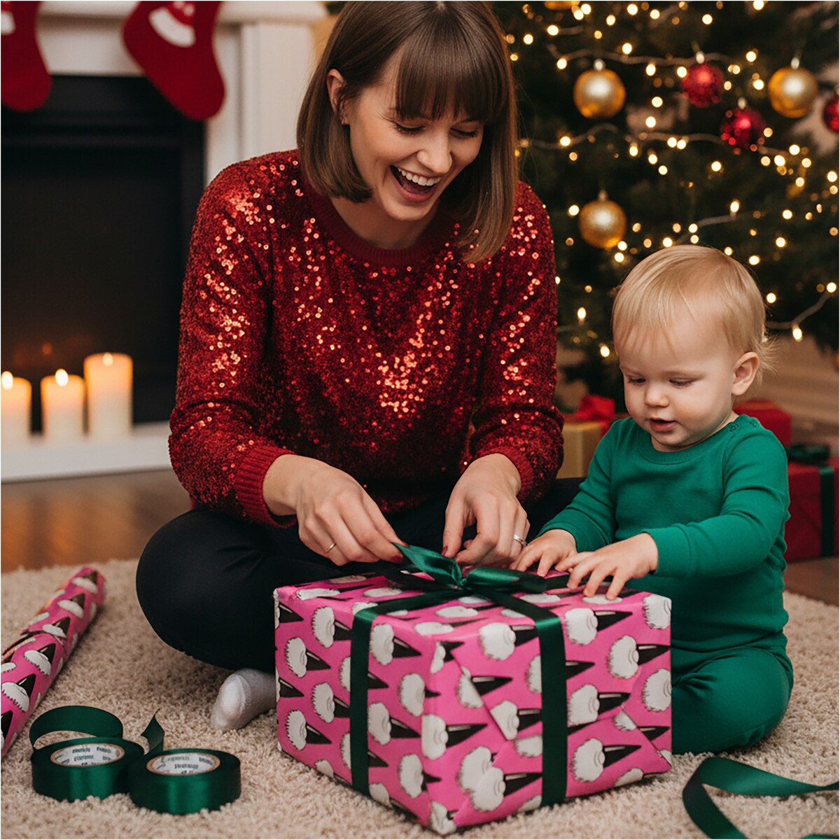 Papier Prezentowy Do Pakowania Prezentów 20 m MEGAROLKA Świąteczny Do Paczek Boże Narodzenie Ozdobny