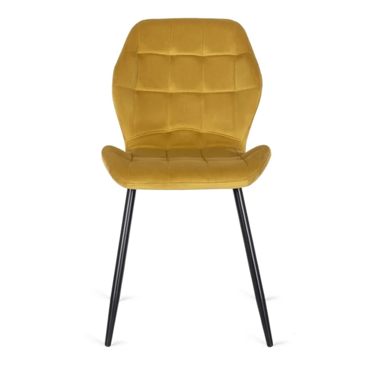 Krzesło Tapicerowane Welurowe Kuchenne Do Salonu Jadalni Musztardowe LUCKY