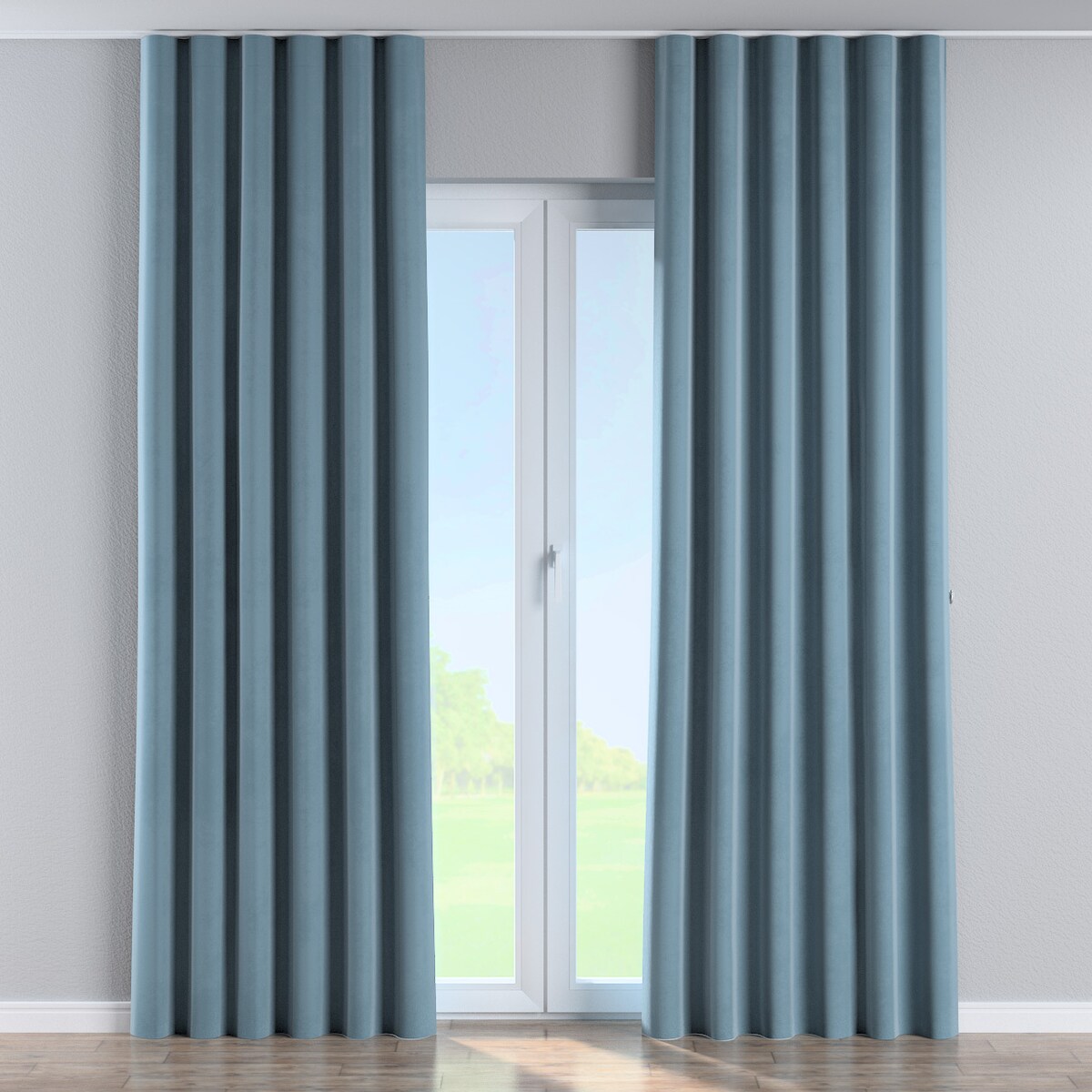 Zasłona na taśmie wave 130x245 niebieski