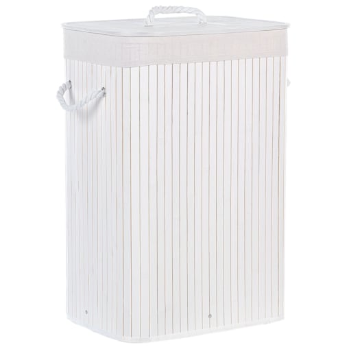 Kosz bambusowy z pokrywą biały KOMARI