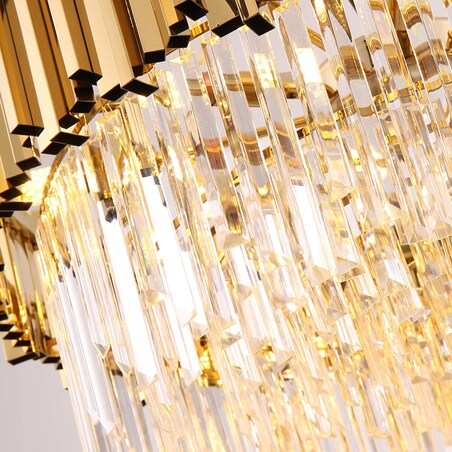 Lampa Kryształowa Sufitowa Plafon Chrom Kryształ