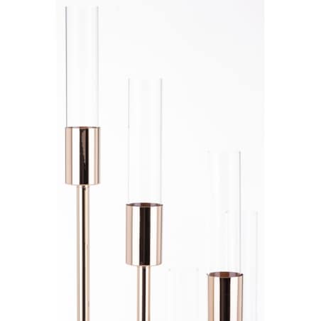 Świecznik metalowy na 6 świec 117,5x28 cm BATANG złoty