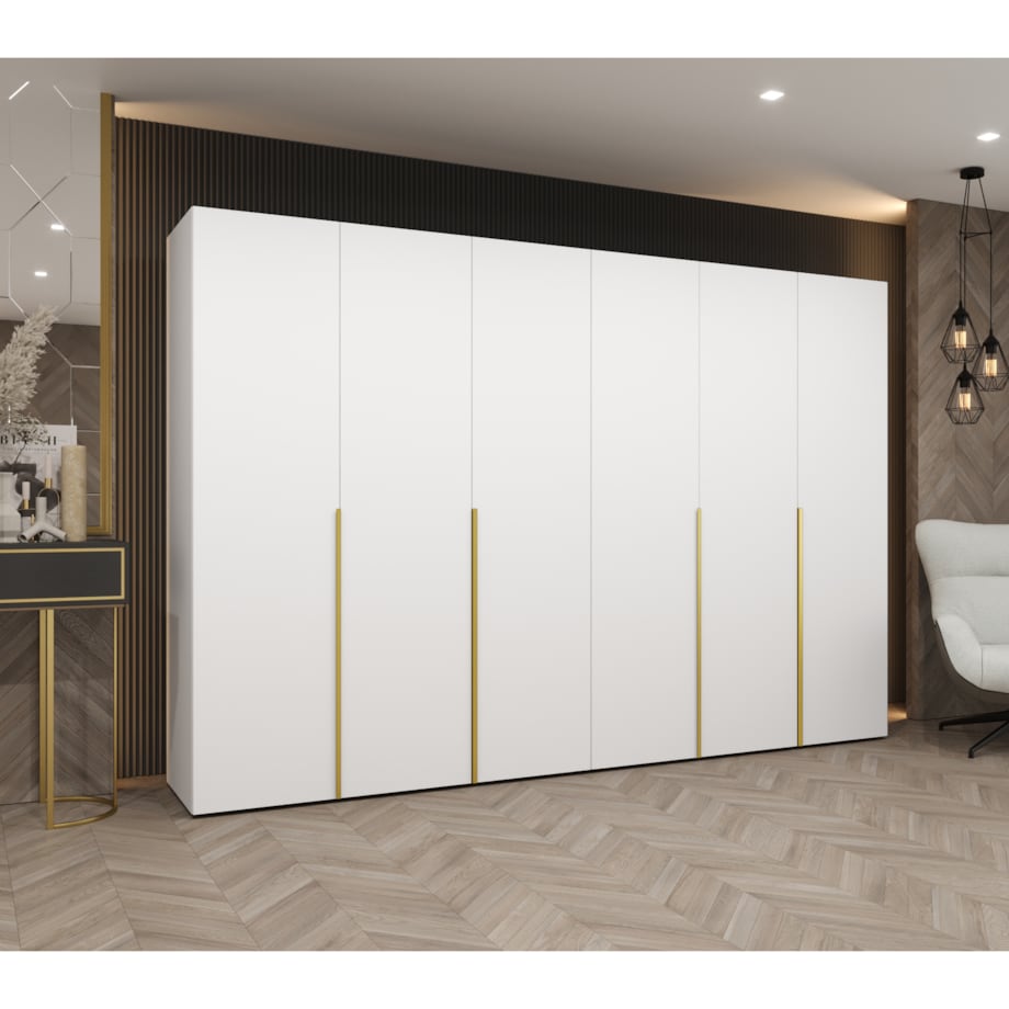 Szafa uchylna otwierana ALICANTE 1 300 wys. 202 cm Biały + u. Złoty