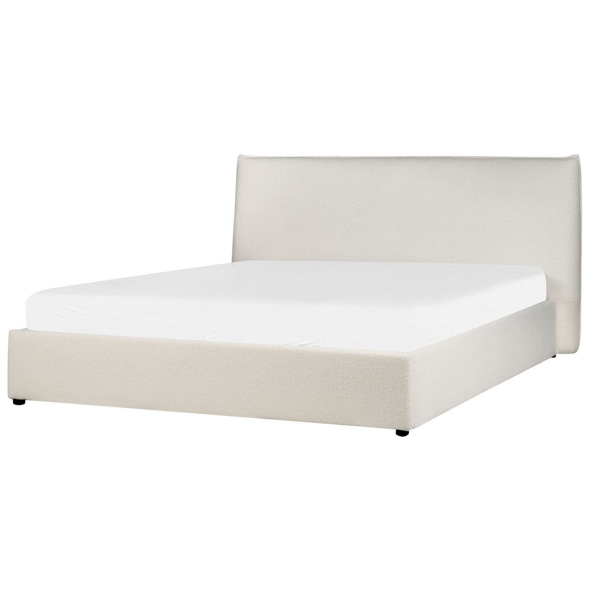 Łóżko z pojemnikiem Boucle LAVAUR 180 x 200 cm Złamana biel