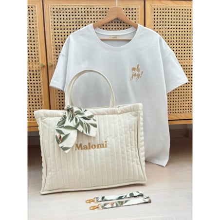 Pikowana torba do wózka Vanilla Cream