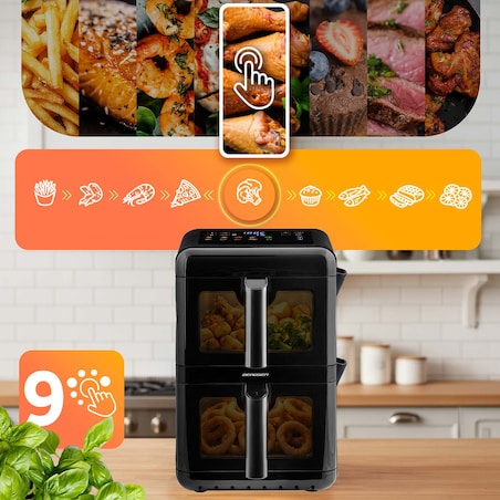 Frytkownica beztłuszczowa Berdsen BD-663 dwukomorowa 11,6L pionowa Air Fryer 3000W
