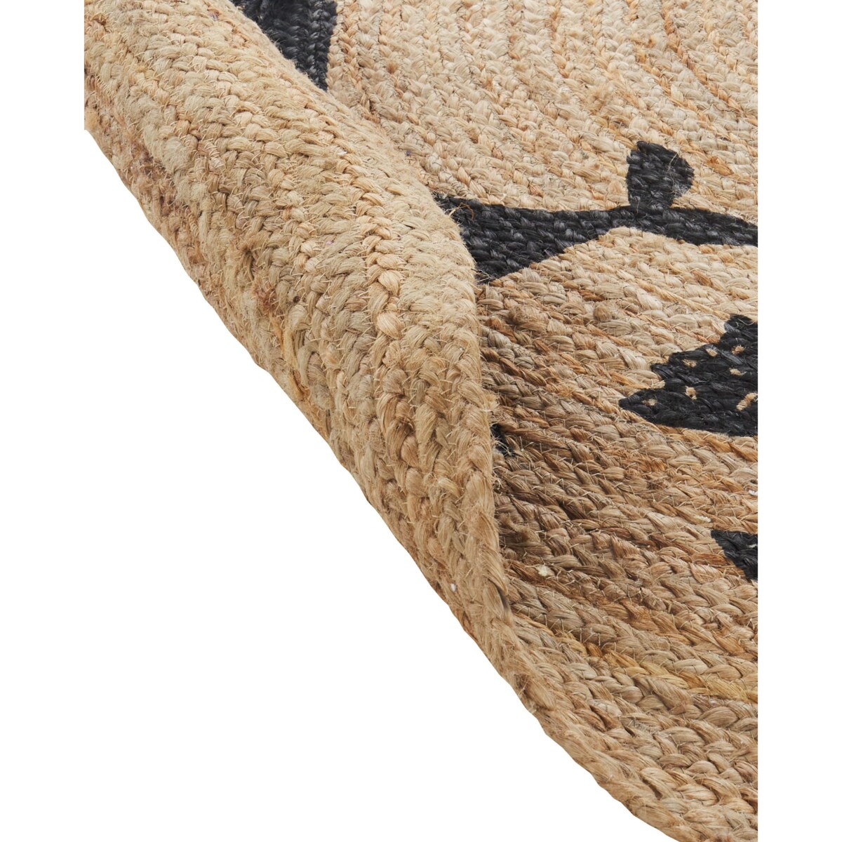 Dywan dziecięcy okrągły z juty motyw zwierząt 120 cm beżowy EARTH