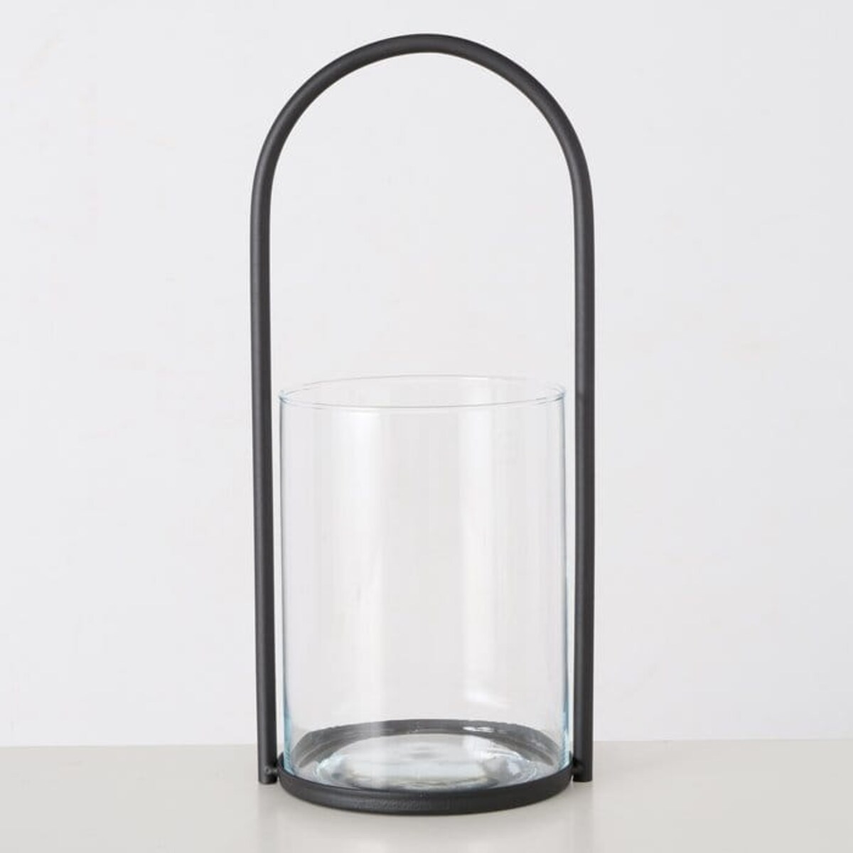 Świecznik Lexi Okrągły Wys 38 cm Czarny z Rączką na Tealights Glamour