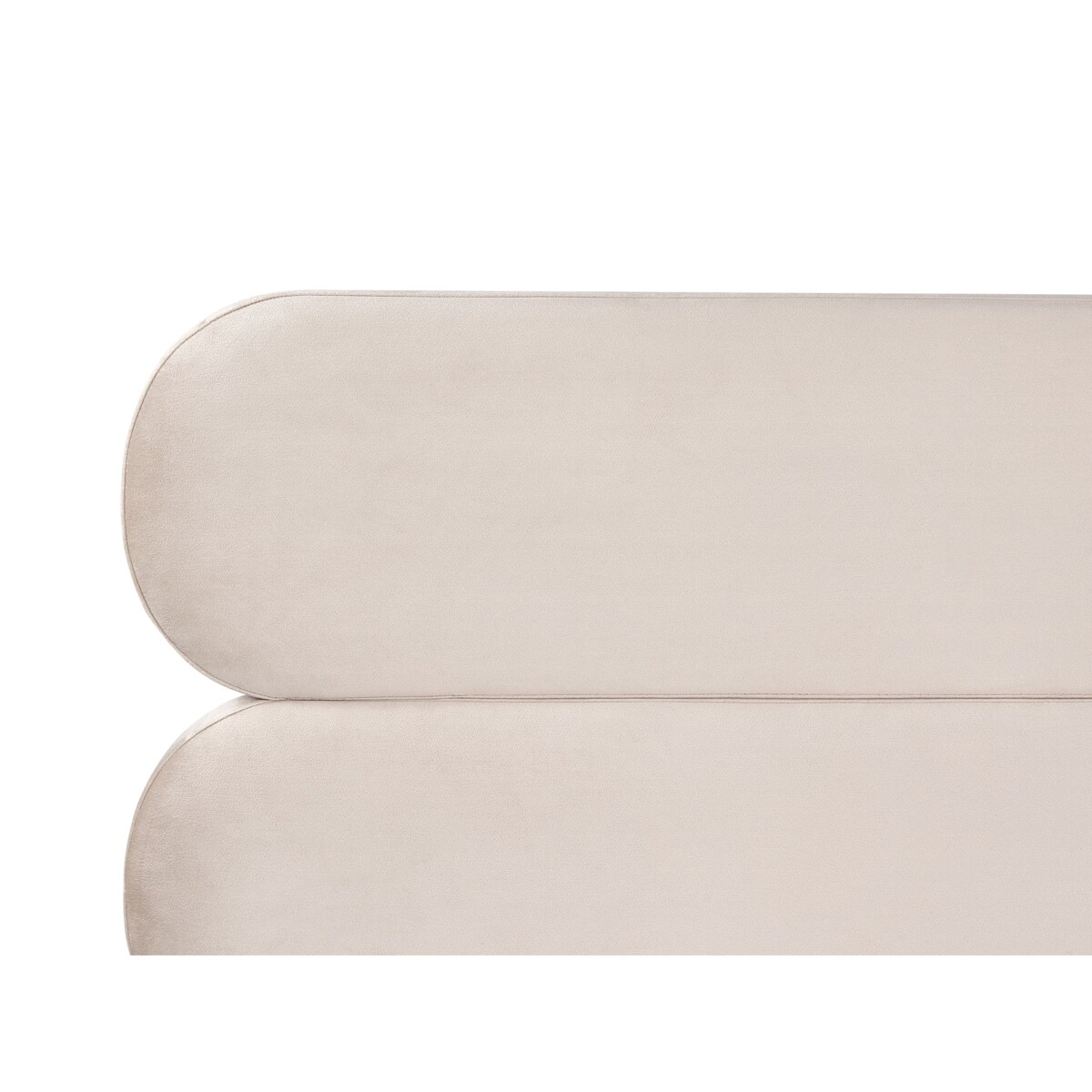 Łóżko Welur LESSAY 180 x 200 cm Jasnobeżowy