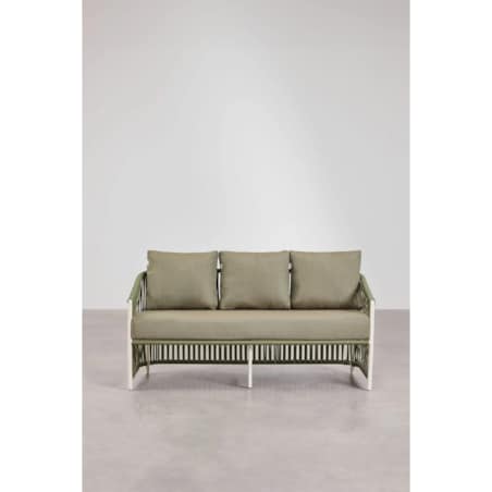 Zestaw ogrodowy: dwuosobowa sofa, 2 fotele i stolik kawowy zielony Sophie