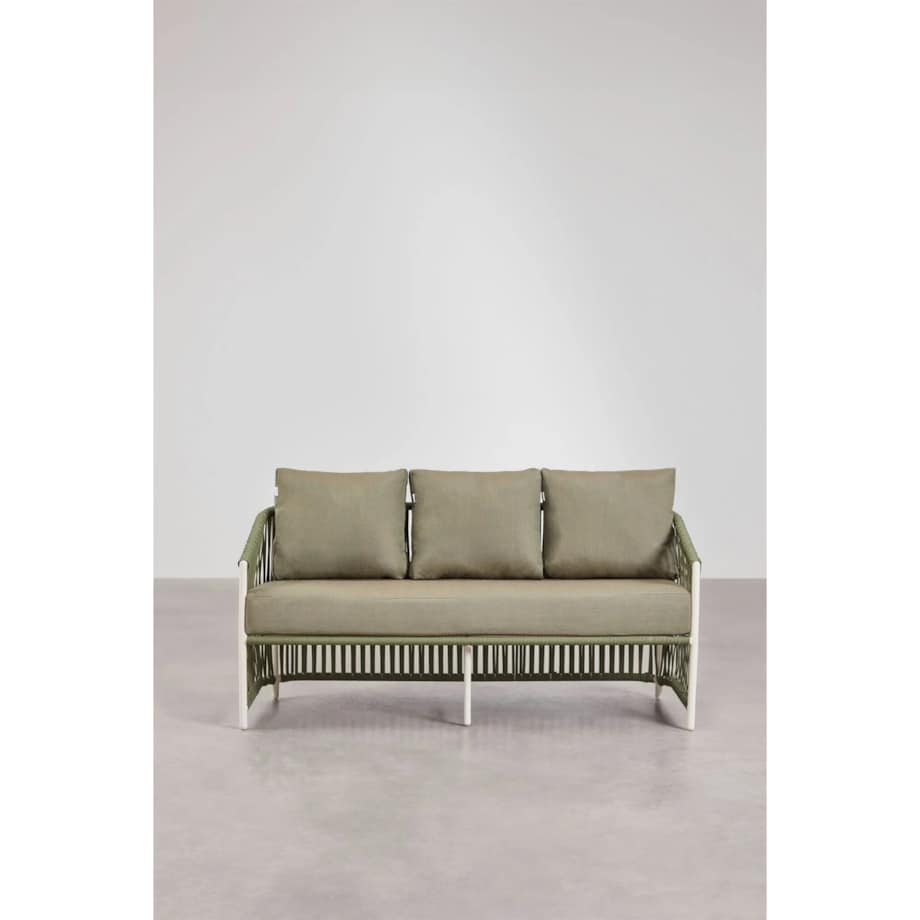 Zestaw ogrodowy: dwuosobowa sofa, 2 fotele i stolik kawowy zielony Sophie