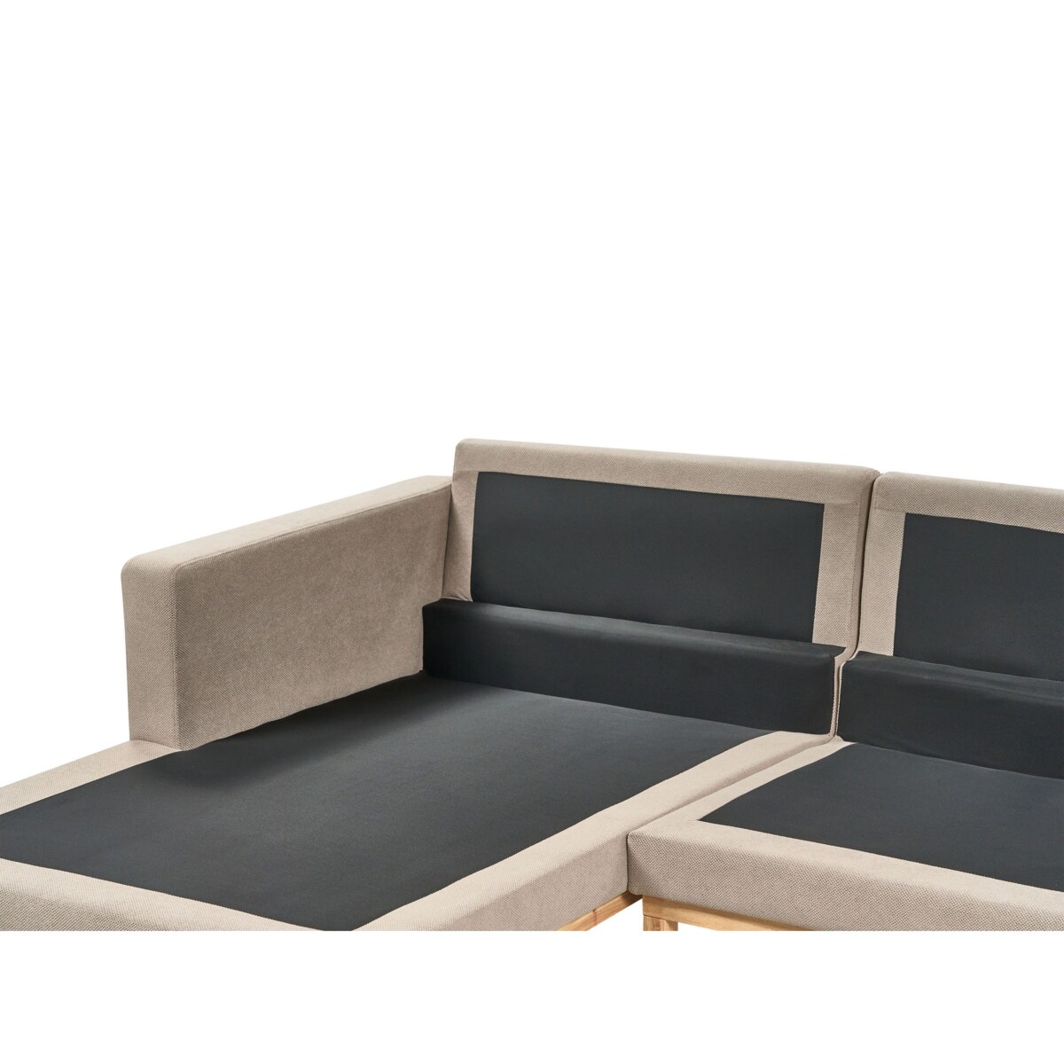 Sofa narożna prawostronna SIGGARD Beżowoszary Tkanina