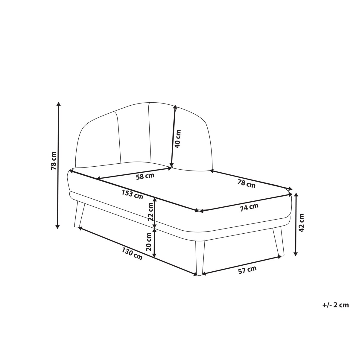 Szezlong lewostronny złoty brąz TANLAY