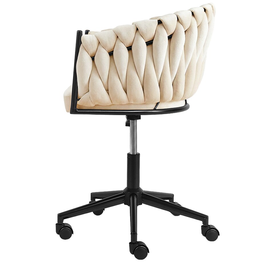 Fotel biurowy obrotowy krzesło biurowe wygodne do biurka regulowany beżowe