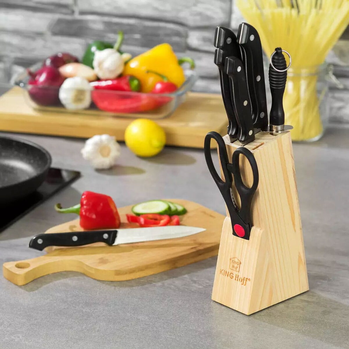 Zestaw noży kuchennych 8 elementów noże KINGHOFF