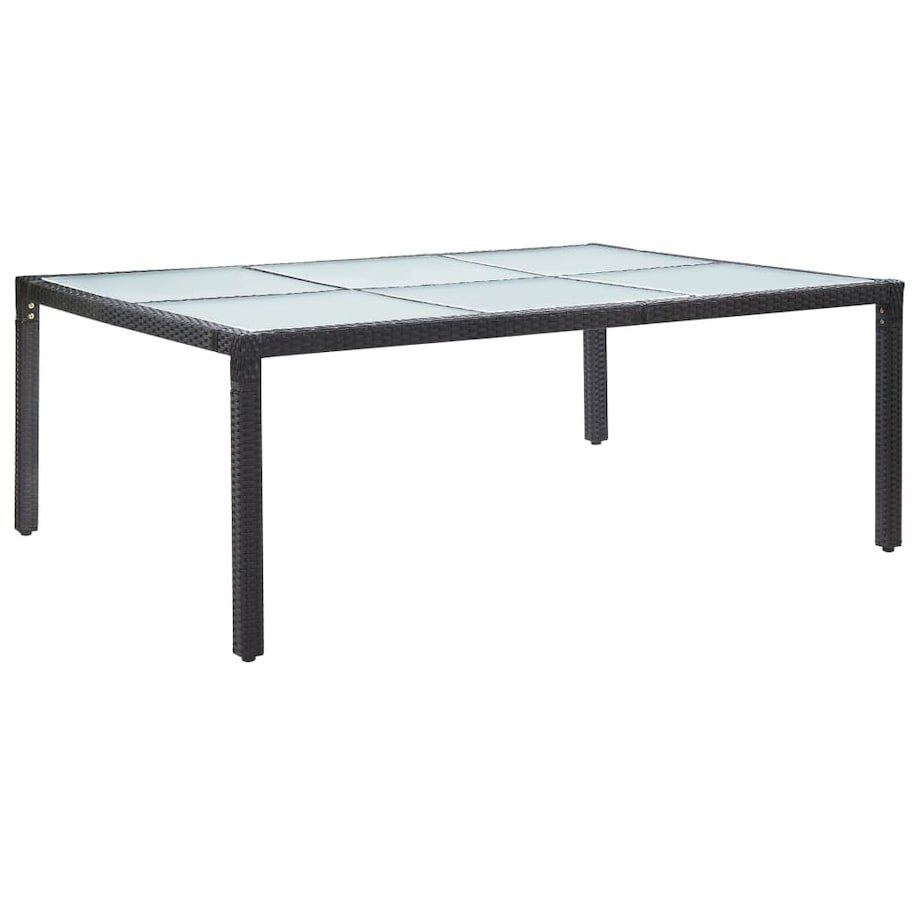 vidaXL Stół ogrodowy, czarny, 200x150x74 cm, polirattan