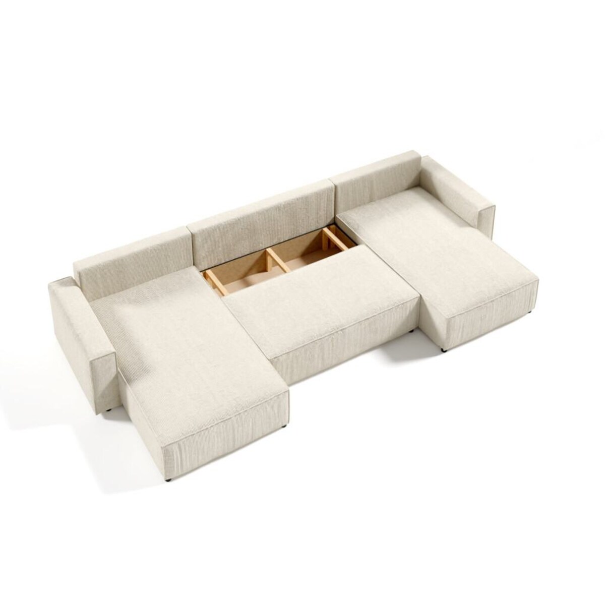 Narożnik MILLE U z funkcją spania, sztruks, Kolor: POSO 55