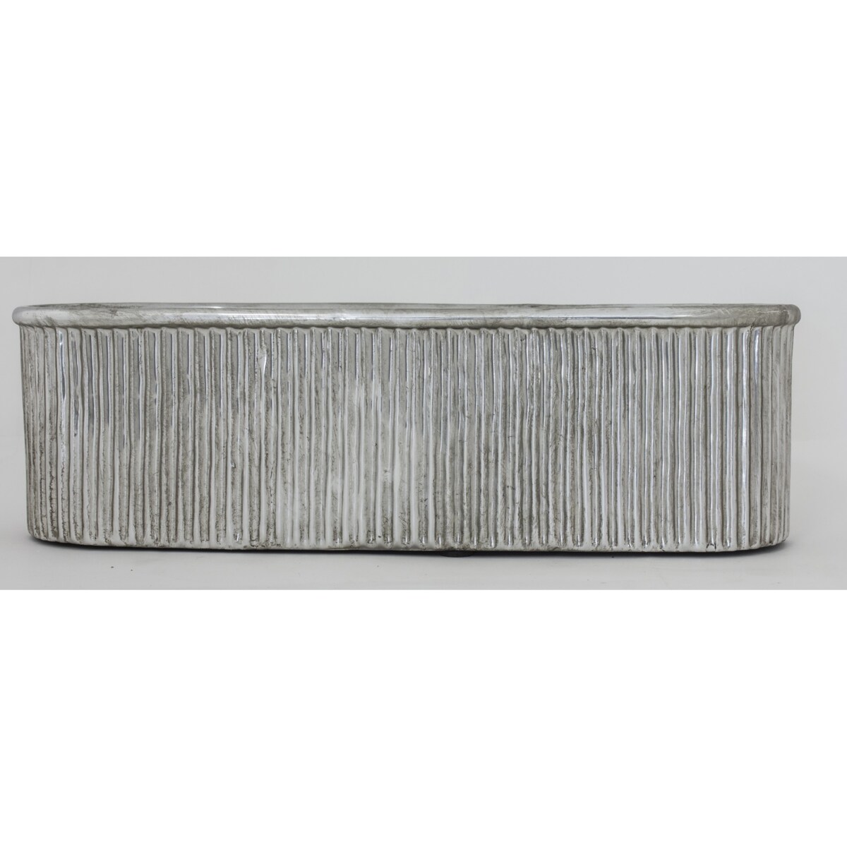 Kwietnik-osłonka kamionkowa 11,5x38,5x13 cm srebrny