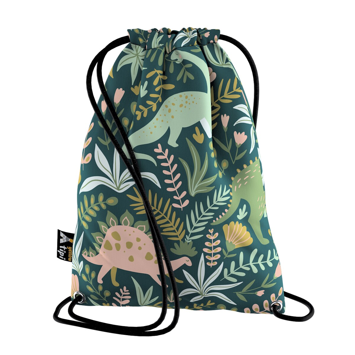 Worek plecak Kiddy, Dinozaury na zielonym tle, 28x40cm, Magic Collection