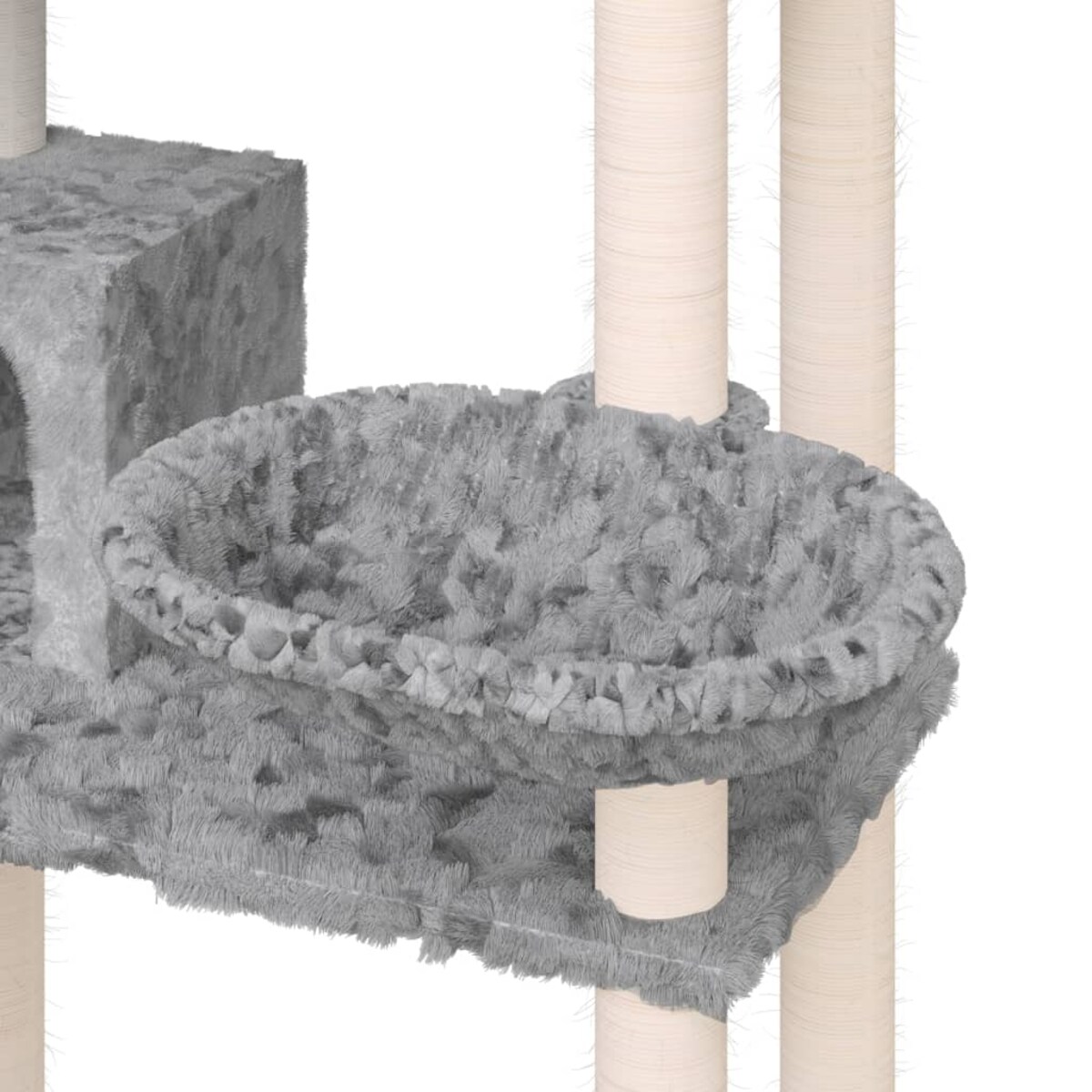 vidaXL Drapak dla kota z sizalowymi słupkami, jasnoszary, 131 cm