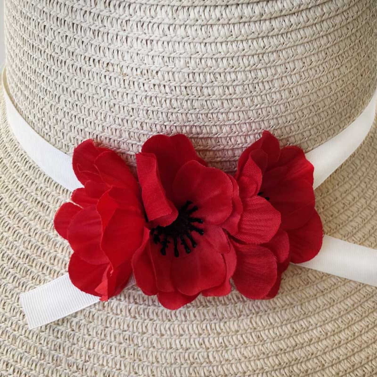 Słomkowy kapelusz dla dorosłych DIY - kolor beżowy