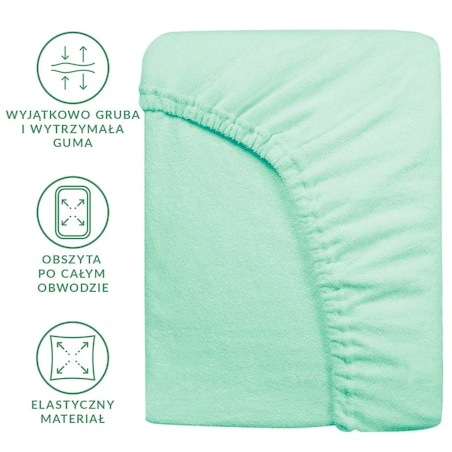 Prześcieradło frotte z gumką 200x220 kolor morski