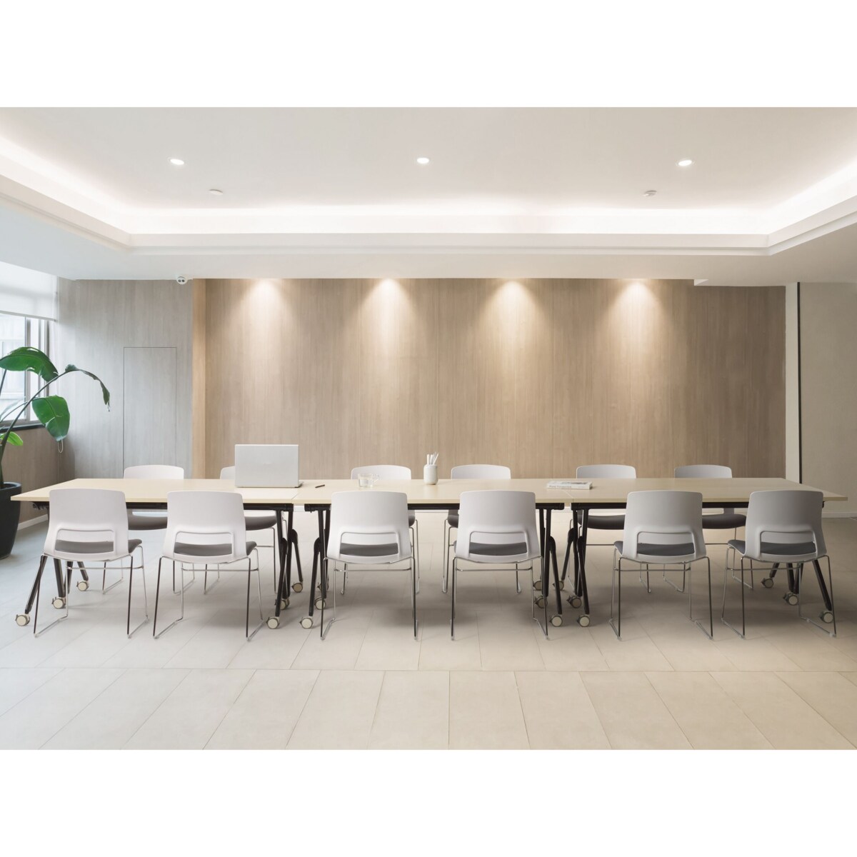 Składane biurko BENDI Jasnobrązowy 160 cm 60 cm Z kółkami