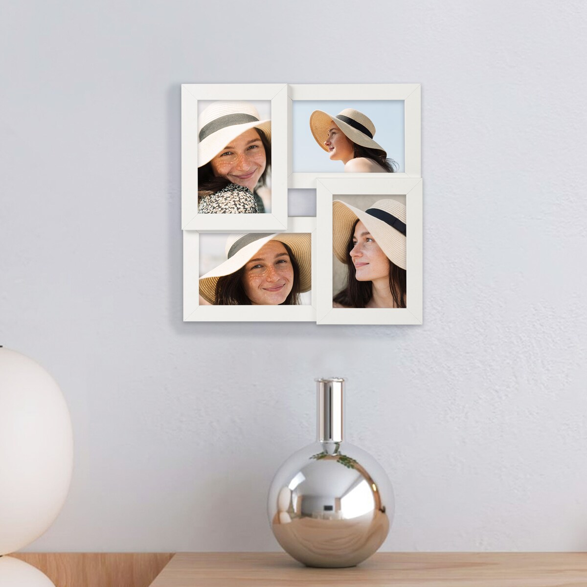 Multirama ramka na zdjęcia. Biała multirama na cztery zdjęcia 10x15 cm Ramka na zdjęcia 4 w 1 MULTI HEN 1 FRAMAI
